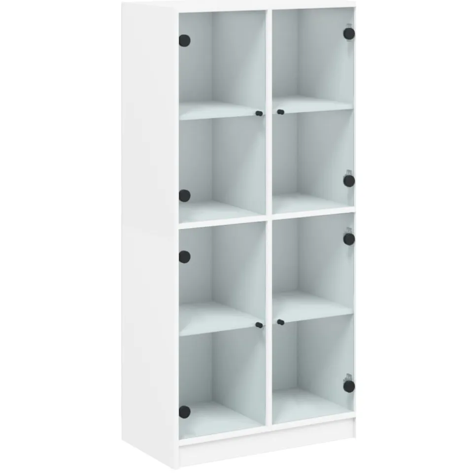 vidaXL Hoge kast met deuren 68x37x142 cm bewerkt hout wit