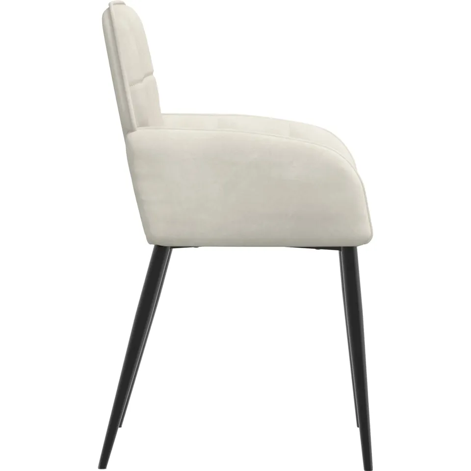 vidaXL Eettafelstoelen 2 st fluweel Crèmekleurig 56.5 x 50 x 85 cm, foto 4