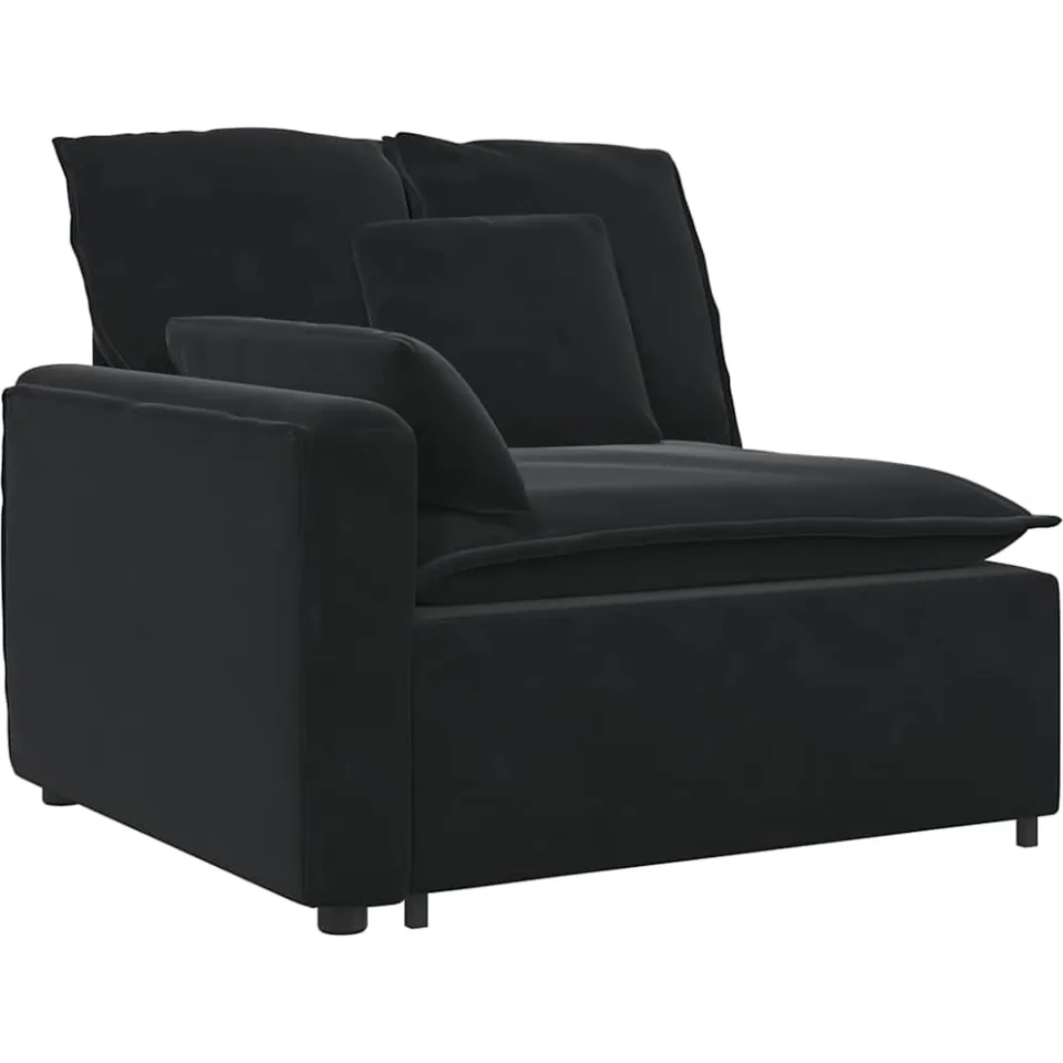 vidaXL Modulaire bank met kussens zwart, foto 2