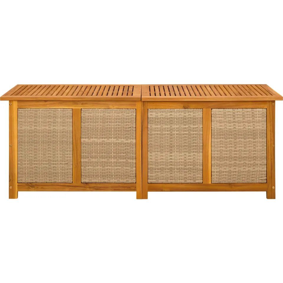 vidaXL Tuinopslagdoos 185 L Massief Acaciahout 150 x 50 x 56 cm Beige, foto 4