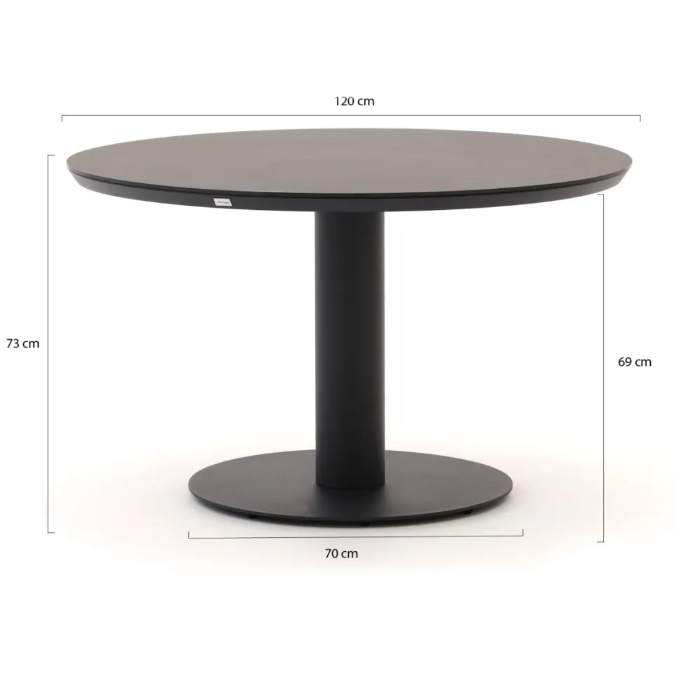 Intenso Furniture Intenso Isorella/La Fonte ø 120cm dining tuinset 5-delig grijs, foto 3