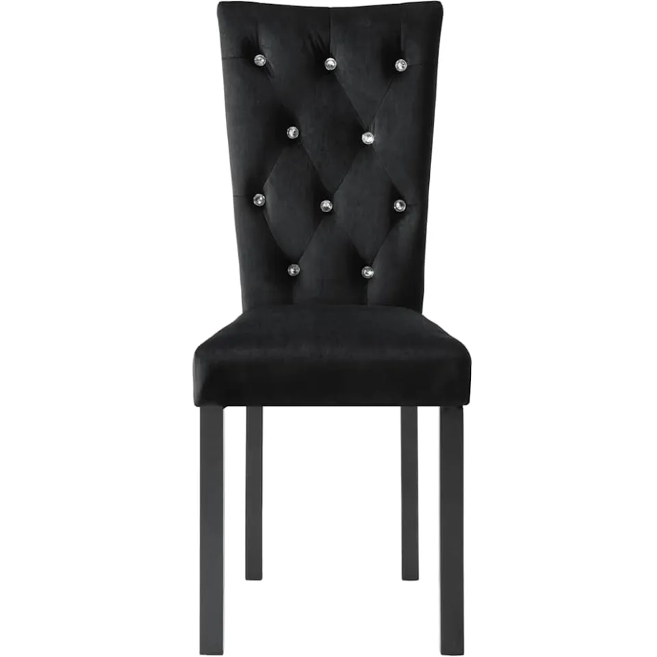 vidaXL Eetkamerstoelen 2 st fluweel zwart, foto 4