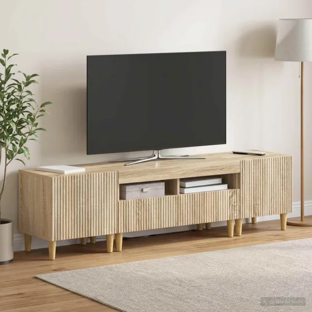 vidaXL 3-delige LED TV-kast ARNHEM 3 st Sonoma Eiken Bewerkt hout Bruin