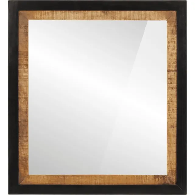 vidaXL Badkamerspiegel 55x1x60 cm glas en massief mangohout bruin, foto 2