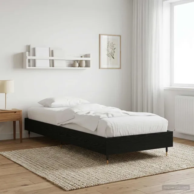 vidaXL Bedframe Zwart eiken 80 x 200 cm Bewerkt hout
