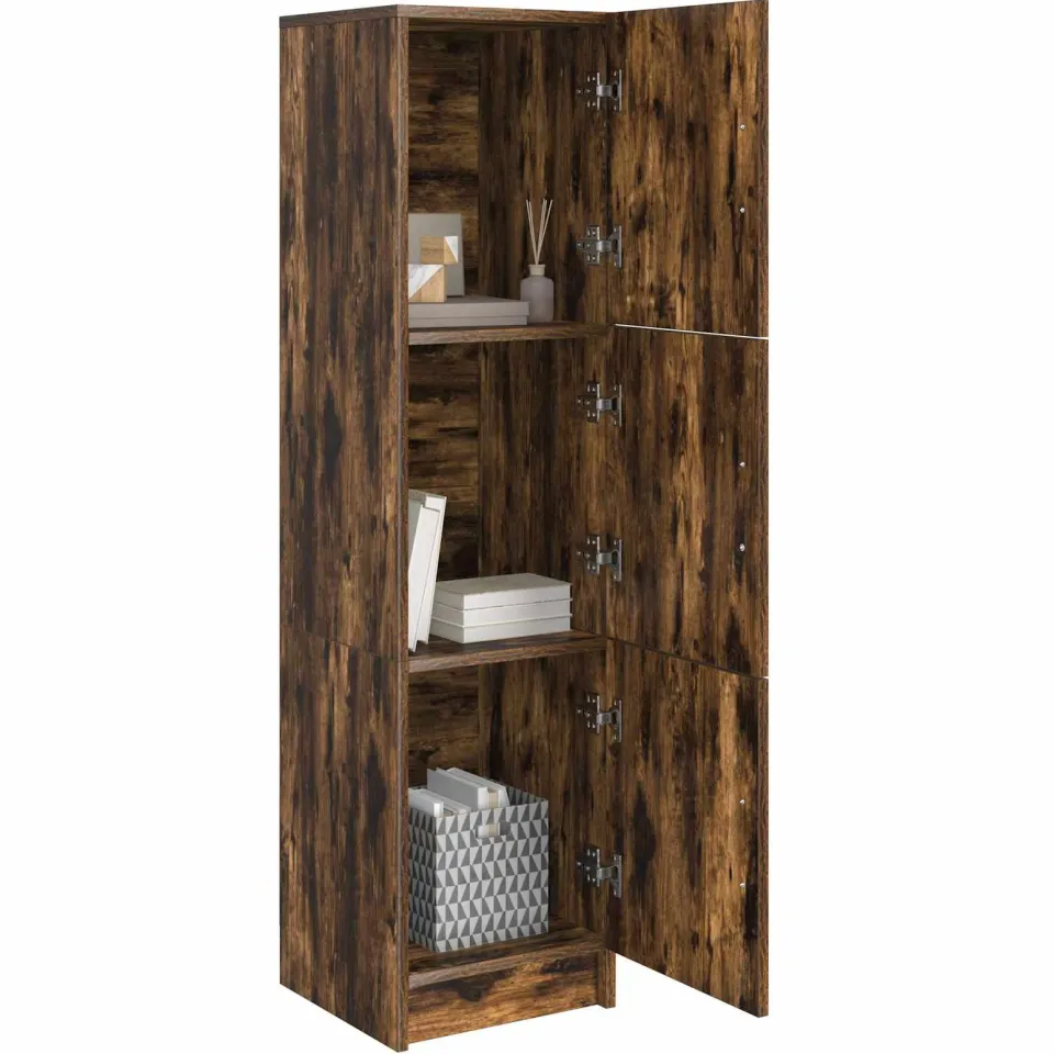 vidaXL Hoge kast Gerookt eiken 31.5 x 32 x 122.5 cm Bruin
