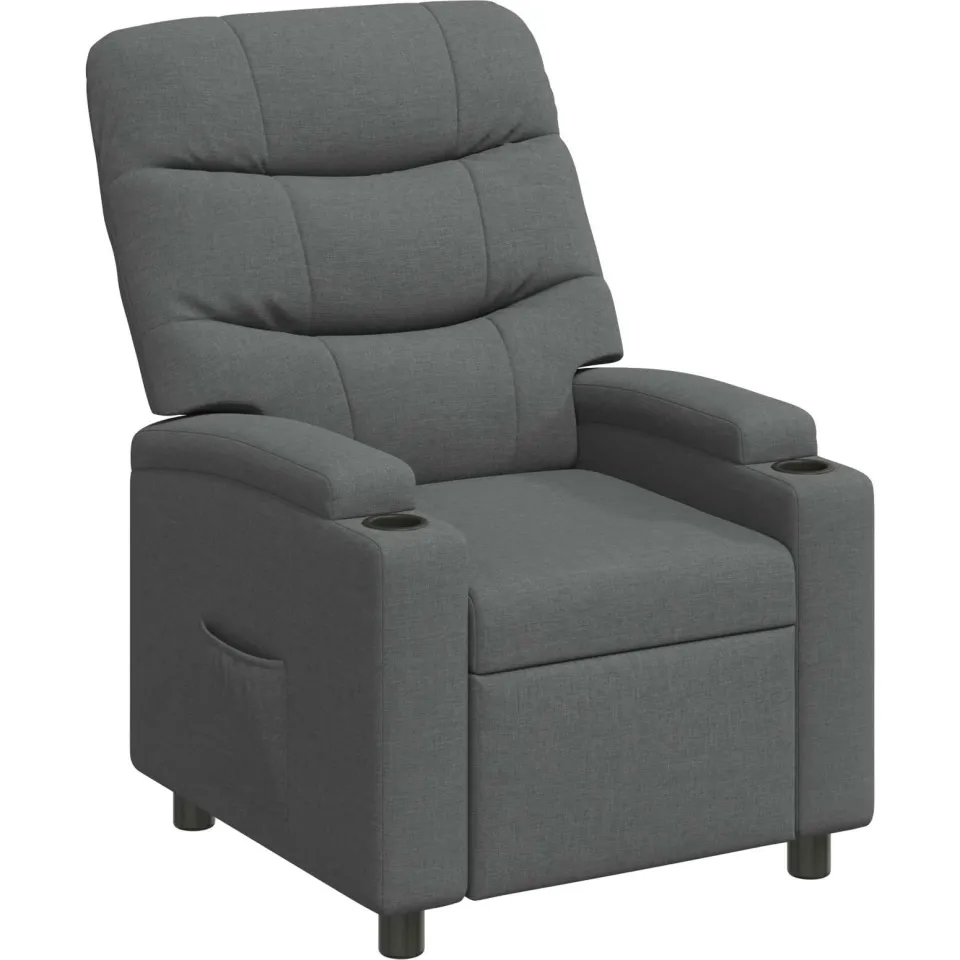 vidaXL Ligstoel Donkergrijs 75 x 93 x 102 cm Stof