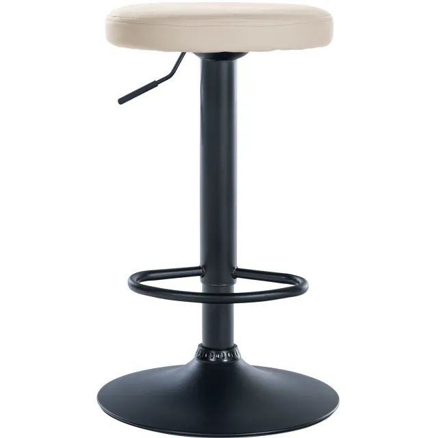 Luxe Comfort Barkruk - Verstelbaar - Crème zwart/creme