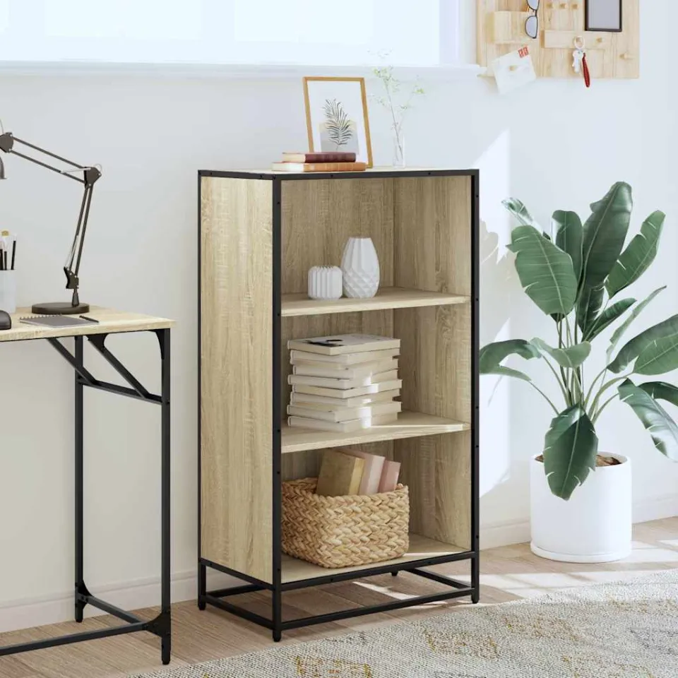 vidaXL Boekenkast 60x35x107,5 cm bewerkt hout sonoma eikenkleurig, foto 3