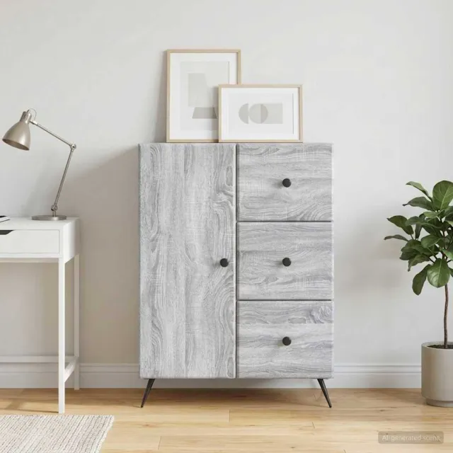 vidaXL Dressoir Grijs sonoma 66 x 34,5 x 90 cm Bewerkt hout