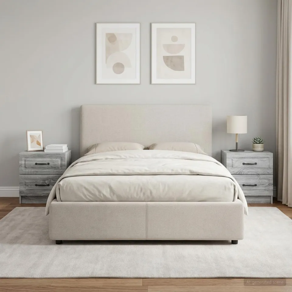 vidaXL Nachtkastje 2 st Grijs sonoma 43 x 34,5 x 44,5 cm Bewerkt hout, foto 4