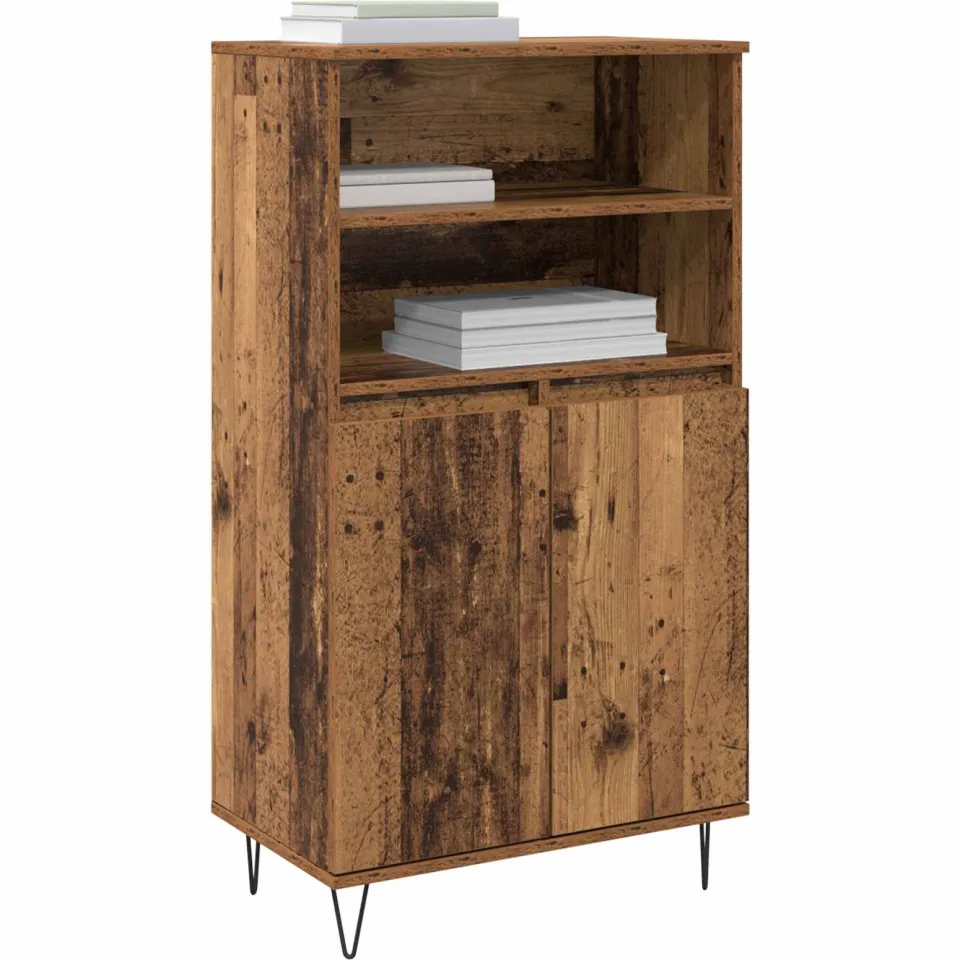 vidaXL Highboard Bruin 60 x 36 x 110 cm Bewerkt hout