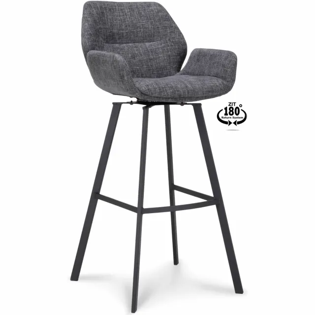 Wehkamp Home Luca barkruk donkergrijs Darkgrey