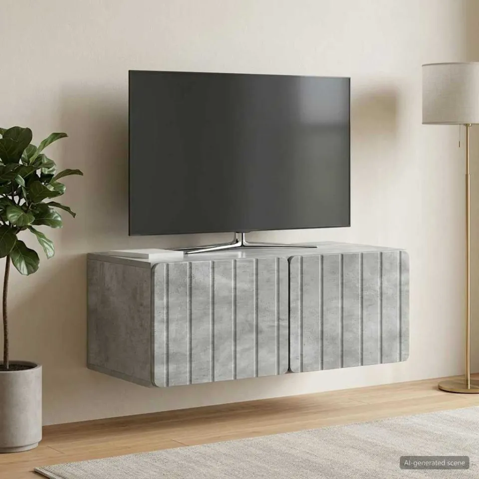 vidaXL Wandbeugel TV-kast 78,5 x 41 x 30 cm Betongrijs Bewerkt hout grijs, foto 4