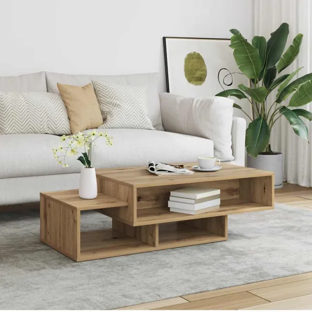 vidaXL Salontafel 105x55x32 cm bewerkt hout artisanaal eikenkleurig Bruin