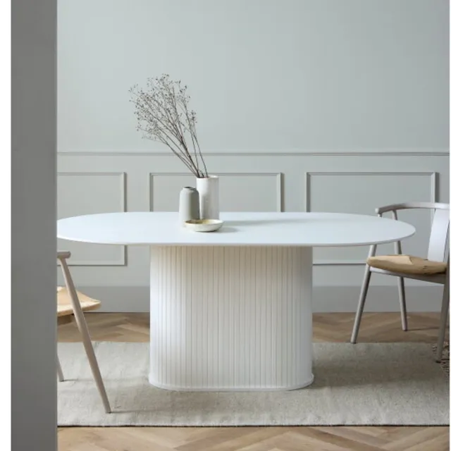 Meubelplaats Eettafel Nola ovaal 180 cm eikenhout - wit