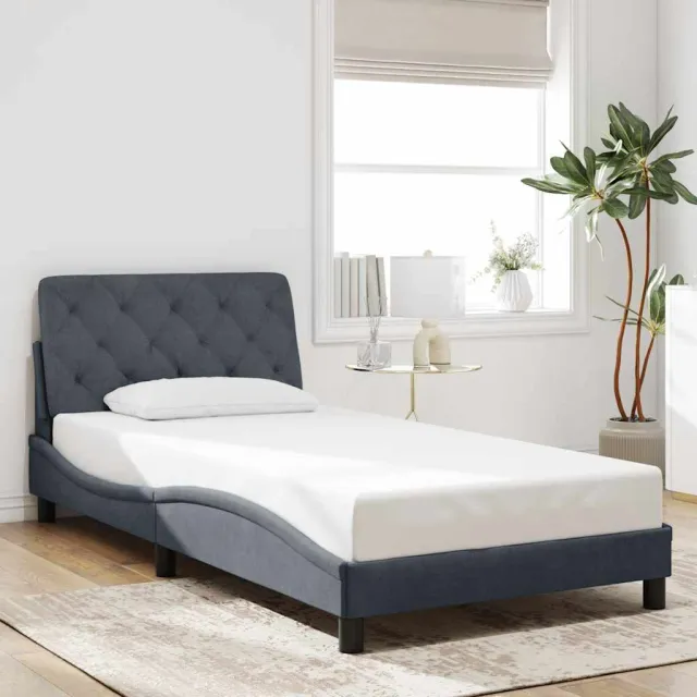 vidaXL Bedframe zonder matras 100x200 cm fluweel donkergroen groen