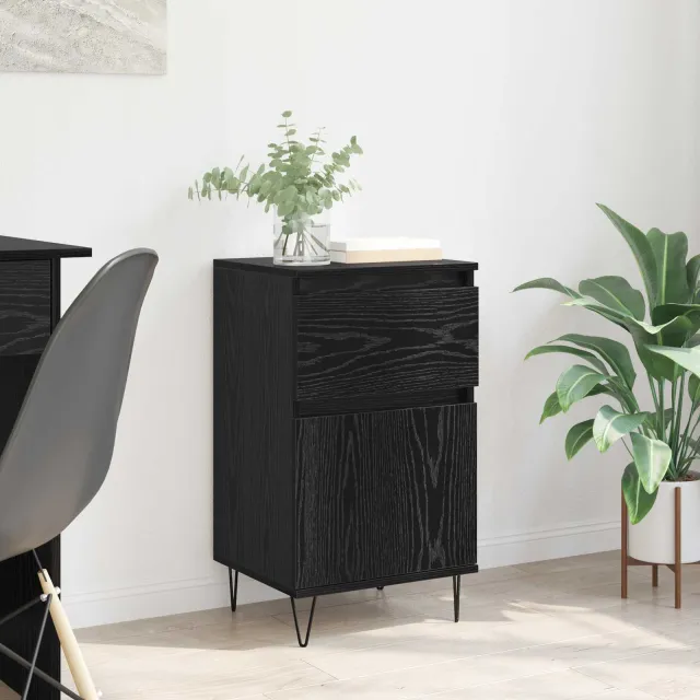 vidaXL Dressoir Zwart eiken 35 x 40 x 70 cm Bewerkt hout, foto 2