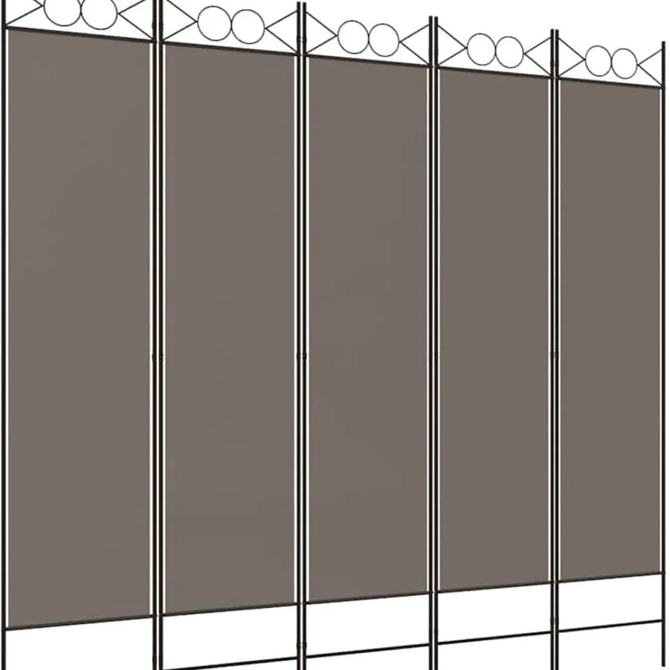 vidaXL Kamerscherm met 5 panelen 200x200 cm stof antracietkleurig, foto 3