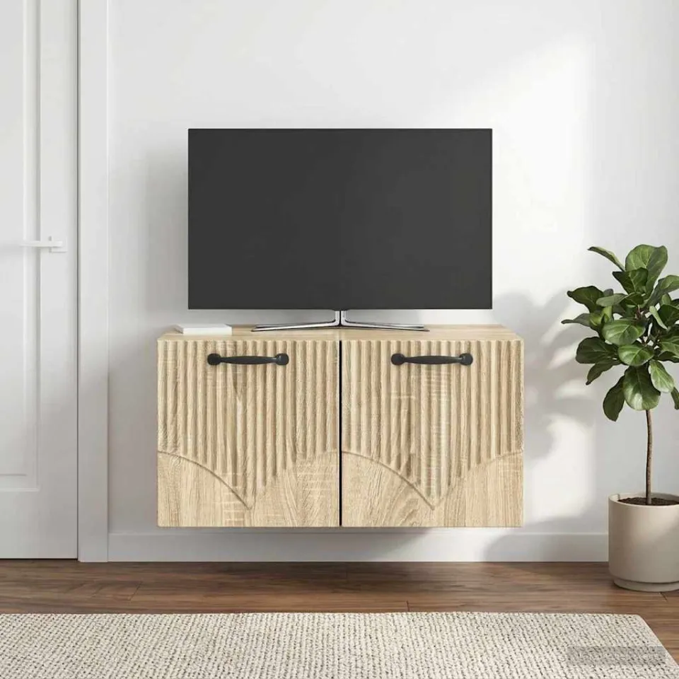 vidaXL Wandbeugel TV-kast Sonoma Eiken 59,5 x 41 x 30 cm Bewerkt hout, foto 4