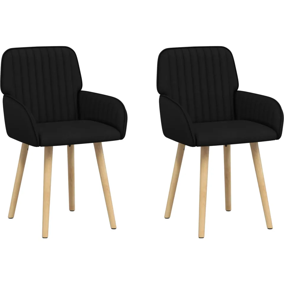 vidaXL Eettafelstoelen 2 st Stof Zwart 56,5 x 50 x 87,5 cm, foto 3