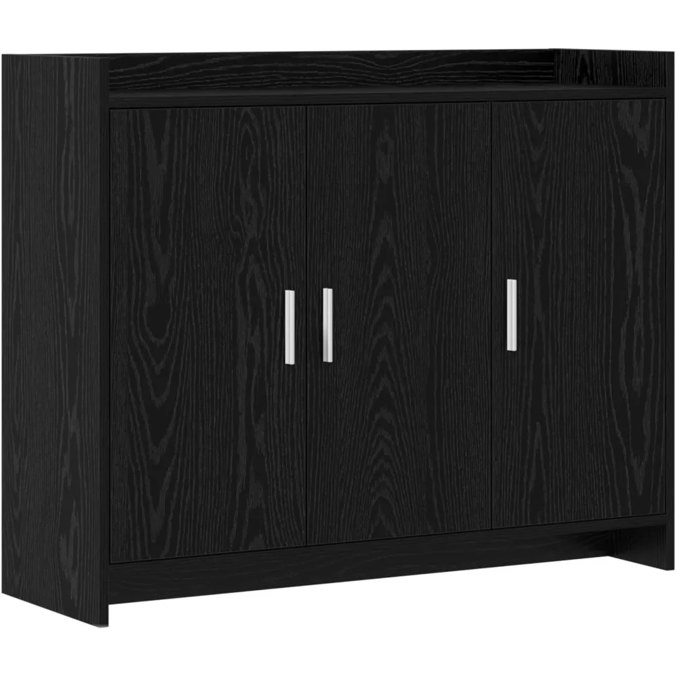 vidaXL Dressoir Zwart eiken 98,5 x 33 x 80 cm Bewerkt hout, foto 3