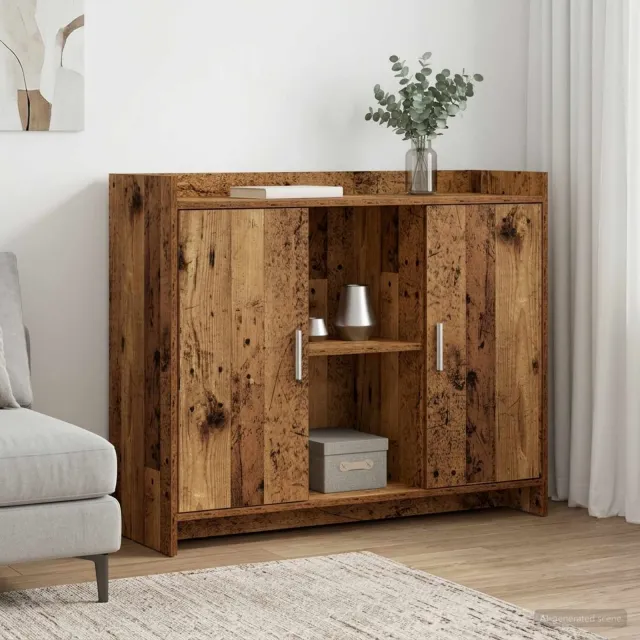 vidaXL Dressoir Old Wood 98,5 x 33 x 80 cm Bewerkt hout Bruin