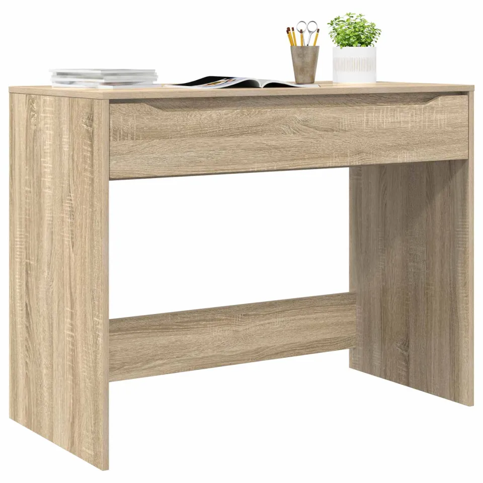 vidaXL Bureau Sonoma Eiken 100 x 50 x 78 cm Geconstrueerd hout, foto 3