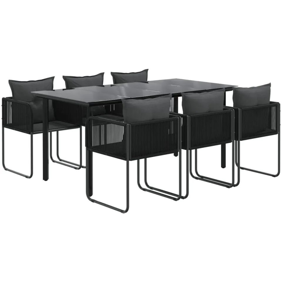 vidaXL 7-delige Tuinset zwart