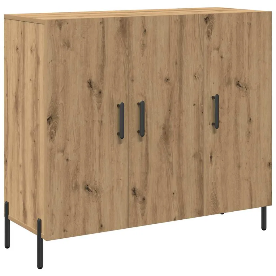 vidaXL Dressoir Artisan Eiken 90 x 34 x 80 cm Bewerkt hout, foto 3