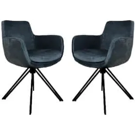 Eetkamerstoel Phoenix niagara blauw velours | set van 2