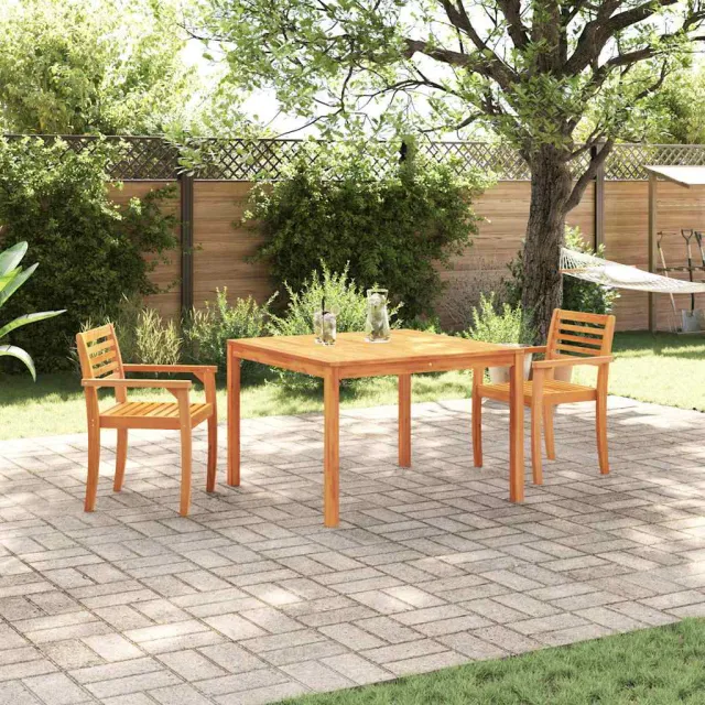 vidaXL Tuin eettafelset 3 st Bruin Massief Acaciahout