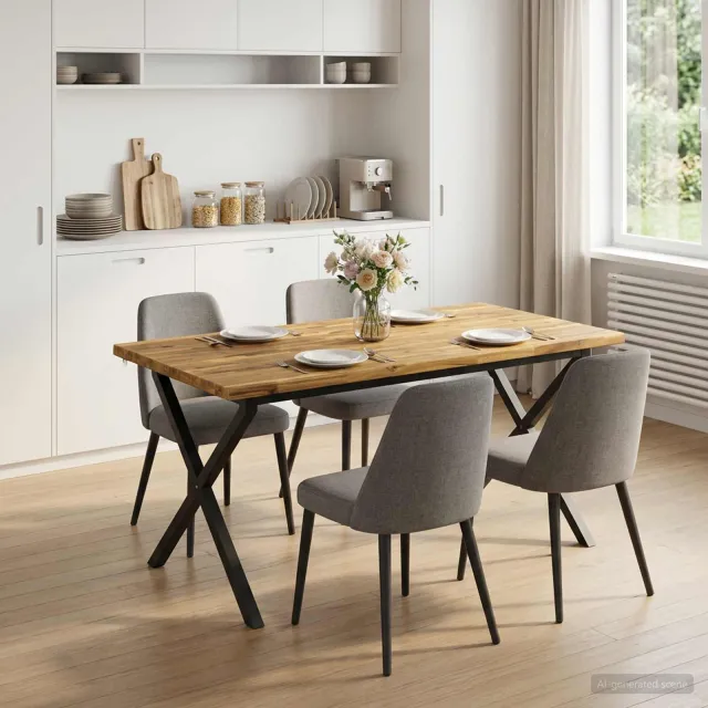 vidaXL Live Edge Eettafel 160 x 70 x 75 cm Massief Acaciahout Wit