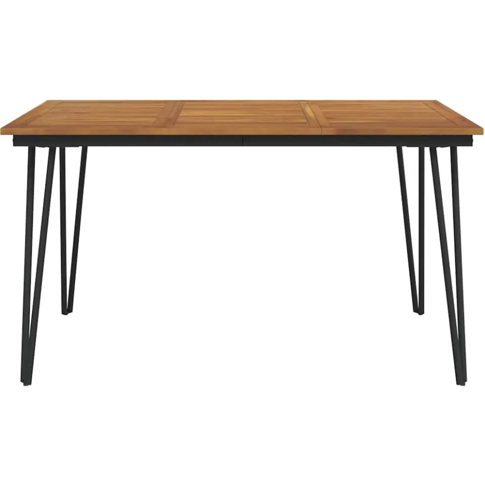 vidaXL Tuintafel met haarspeldpoten 140x80x75 cm massief acaciahout Bruin