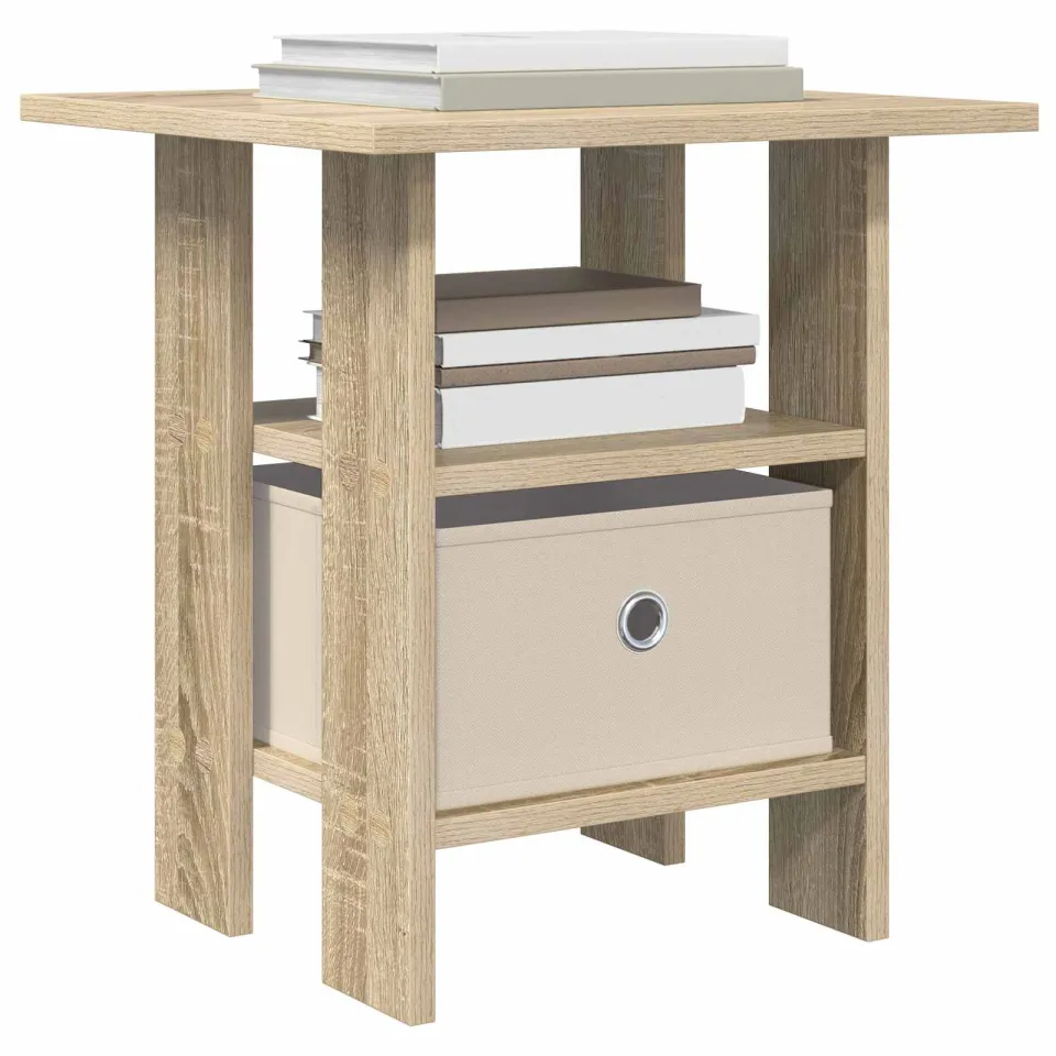 vidaXL Nachtkastje 2 st Sonoma Eiken 41 x 40 x 45 cm Bewerkt hout Bruin