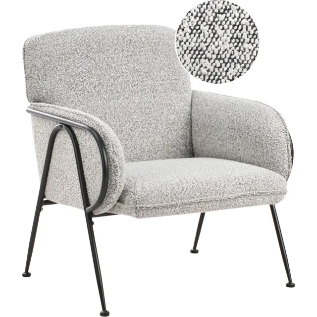 Beliani TRYSNES - Fauteuil - Zwart/Wit - Polyester