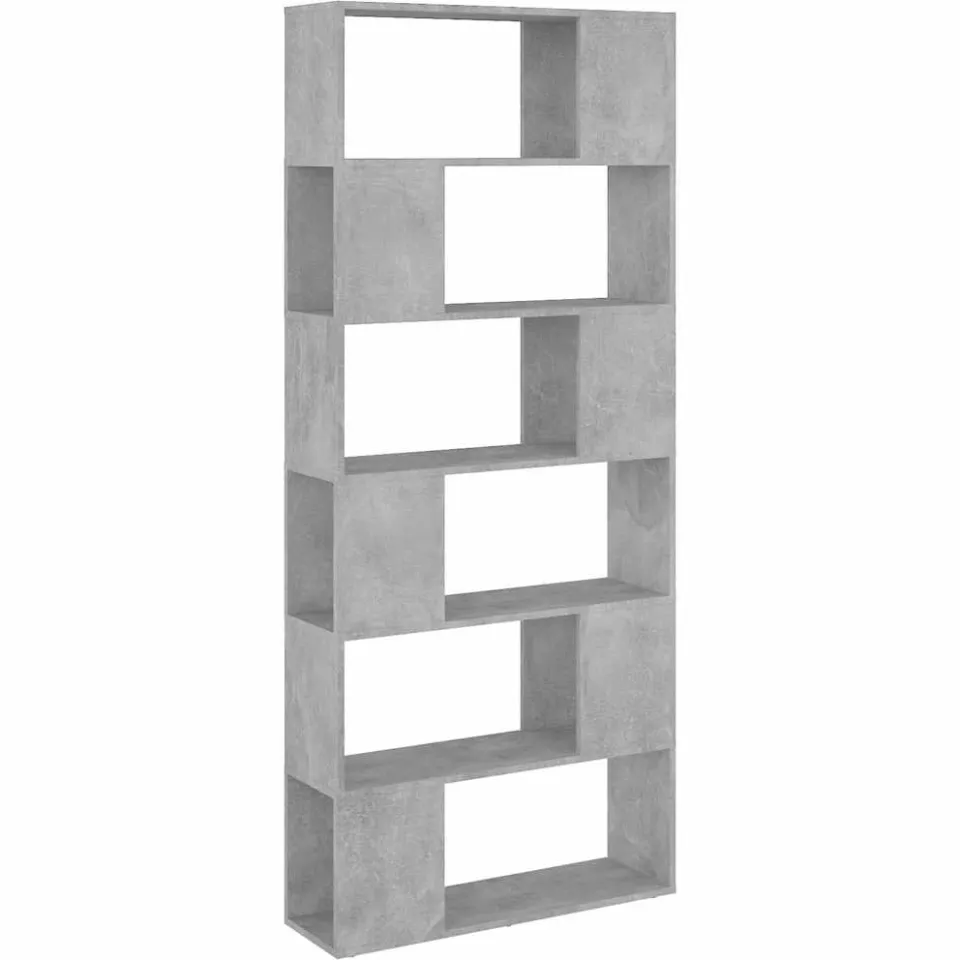 vidaXL Boekenkast/kamerscherm 80x24x186 cm bewerkt hout betongrijs