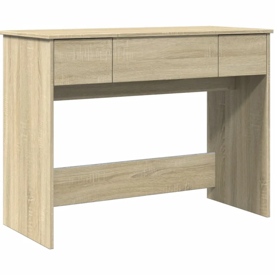 vidaXL Kaptafel met spiegel 100x45x76 cm sonoma eikenkleurig Bruin