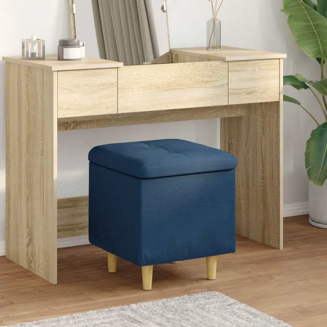 vidaXL Ottoman met Opbergruimte Donkergroen 40 x 40 x 45 cm Stof groen, foto 2