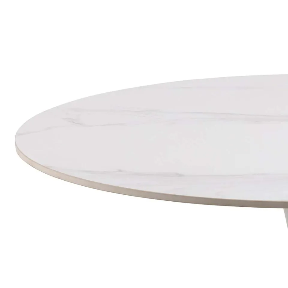 Lisomme Marly ronde eettafel keramiek wit - Ø90x75 cm, foto 4