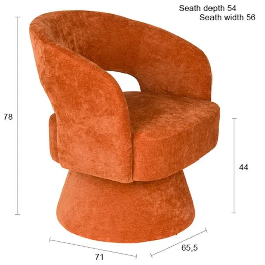 Housecraft Living fauteuil Charina oranje, foto 3