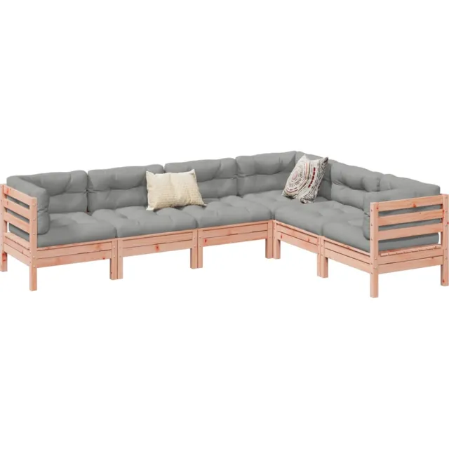 vidaXL 6-delige Loungeset met kussens massief douglas vurenhout bruin, foto 2