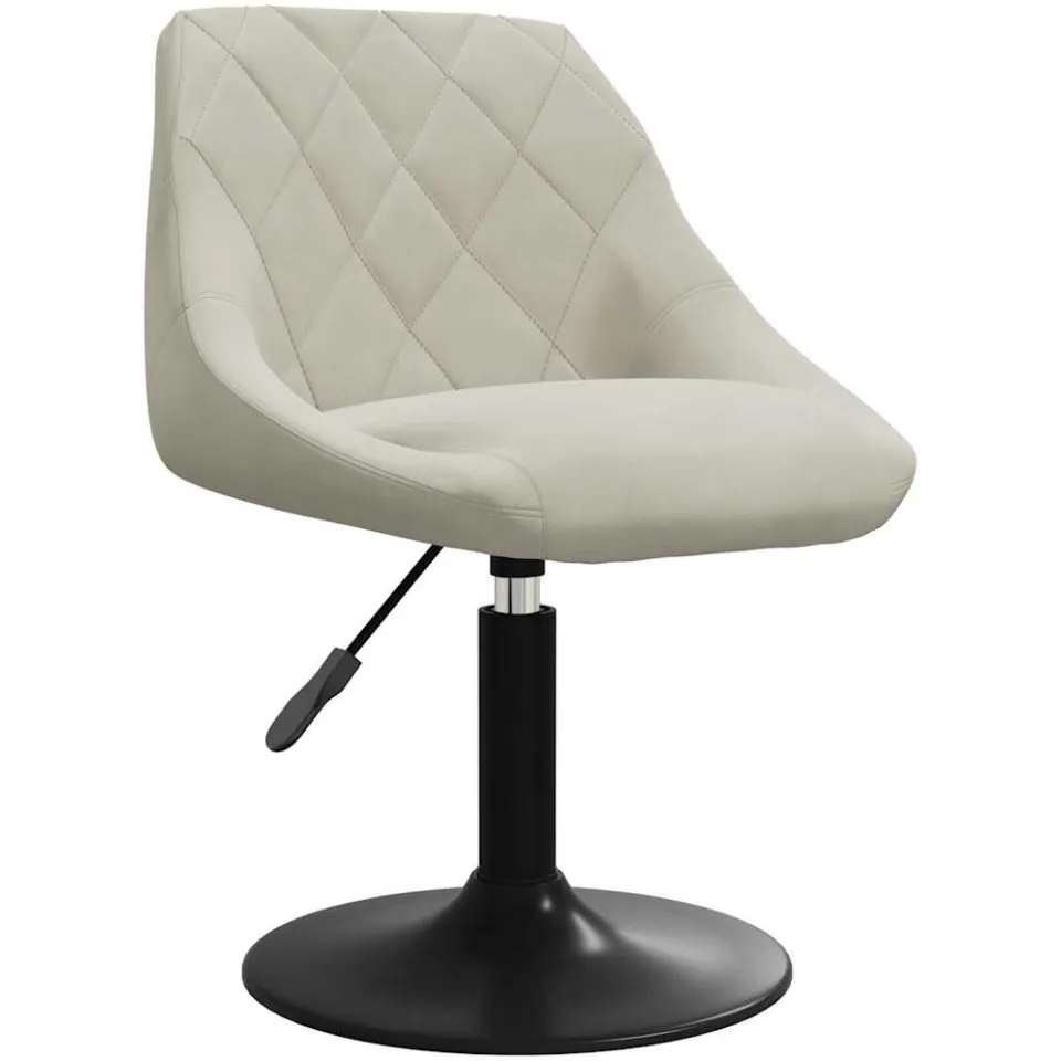 vidaXL Eetkamerstoelen draaibaar 2 st fluweel crèmekleurig