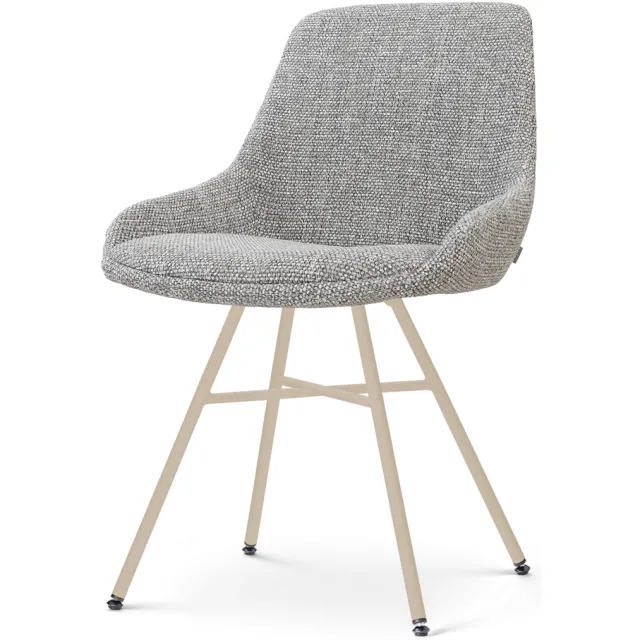 Nolon Noa-Isa eetkamerstoel grijs blend - beige onderstel