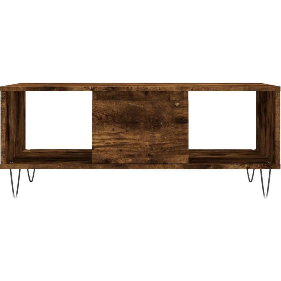vidaXL Salontafel 90x50x36,5 cm bewerkt hout gerookt eikenkleurig Bruin