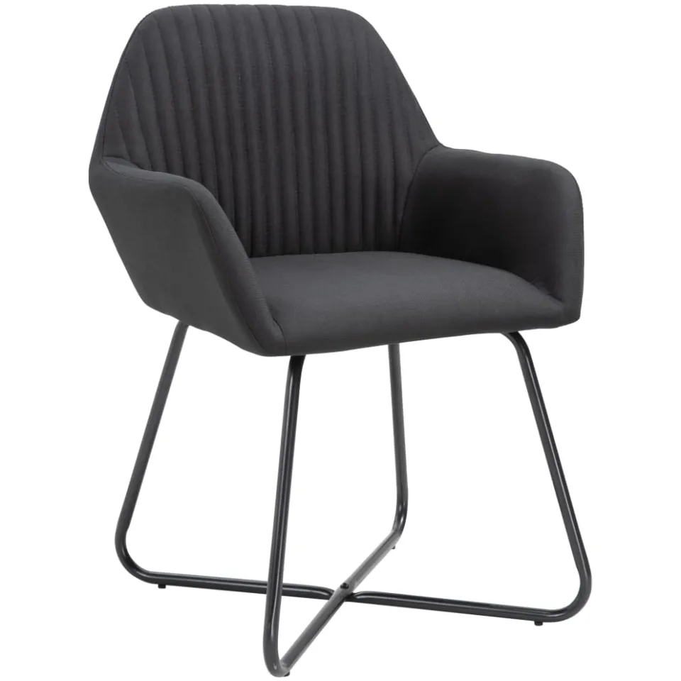 vidaXL Eetkamerstoelen 2 st stof zwart, foto 2