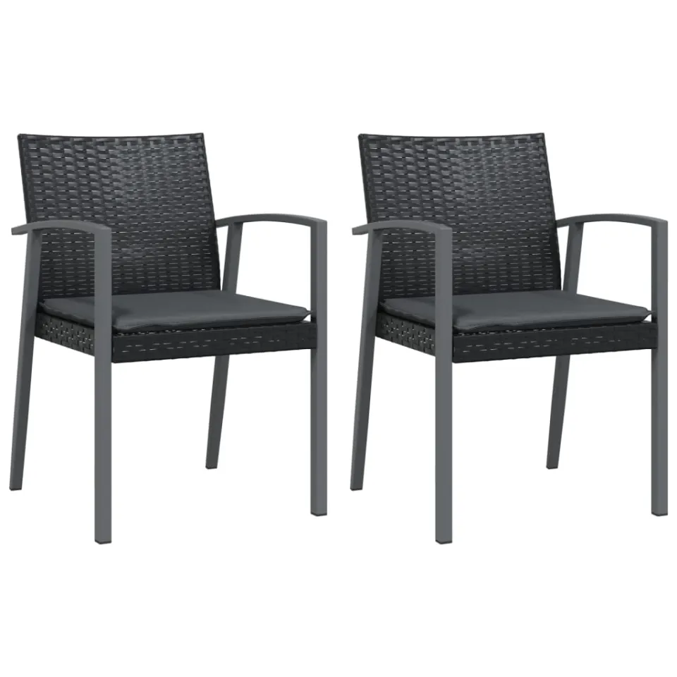vidaXL 3-delige Tuinset met kussens poly rattan en staal, foto 3