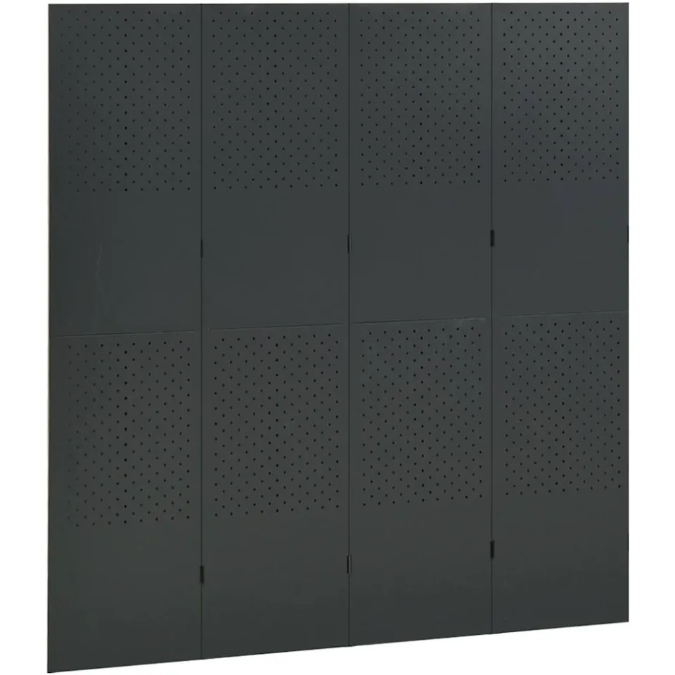 vidaXL Kamerscherm met 4 panelen 160x180 cm staal antracietkleurig, foto 3