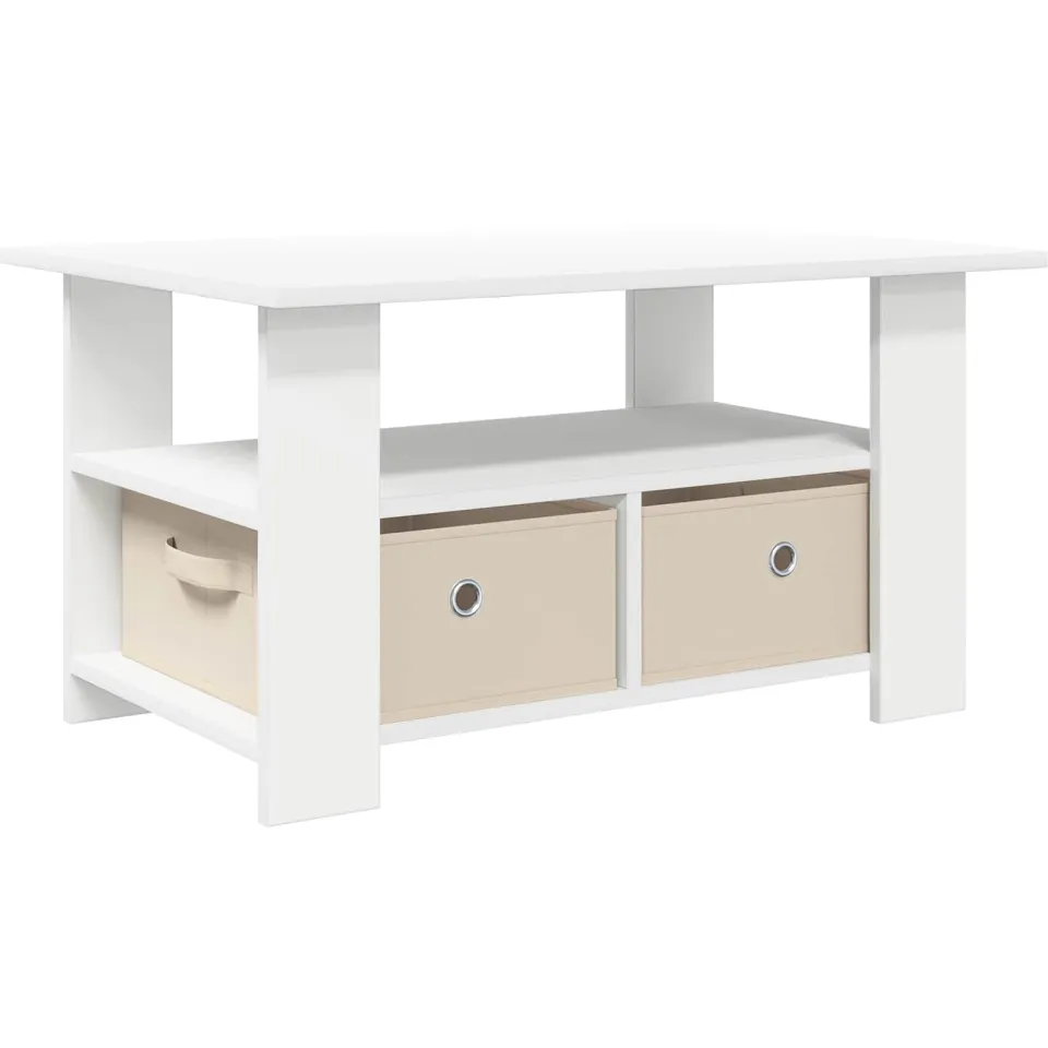 vidaXL Salontafel Wit 77 x 55 x 42 cm Bewerkt hout, foto 3