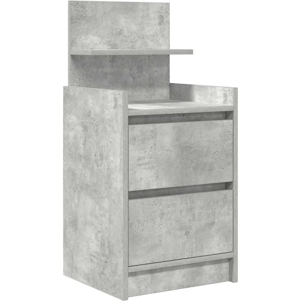 vidaXL Nachtkastjes met 2 lades 2 st 38x34x80 cm betongrijs grijs, foto 4